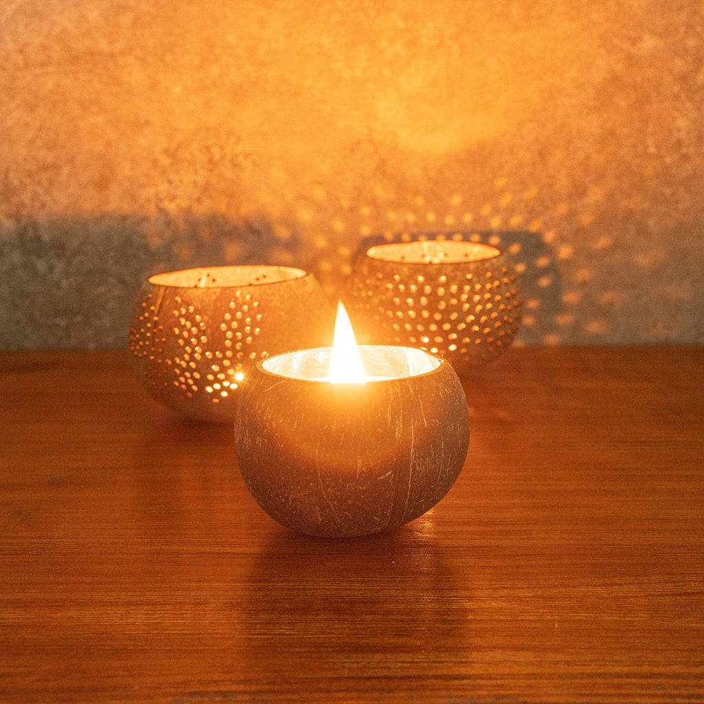 Coco Casa Handmade Coconut Shell Candle - Pineapple Papaya - 4" x 4" x 2 3/4" - 1 count box