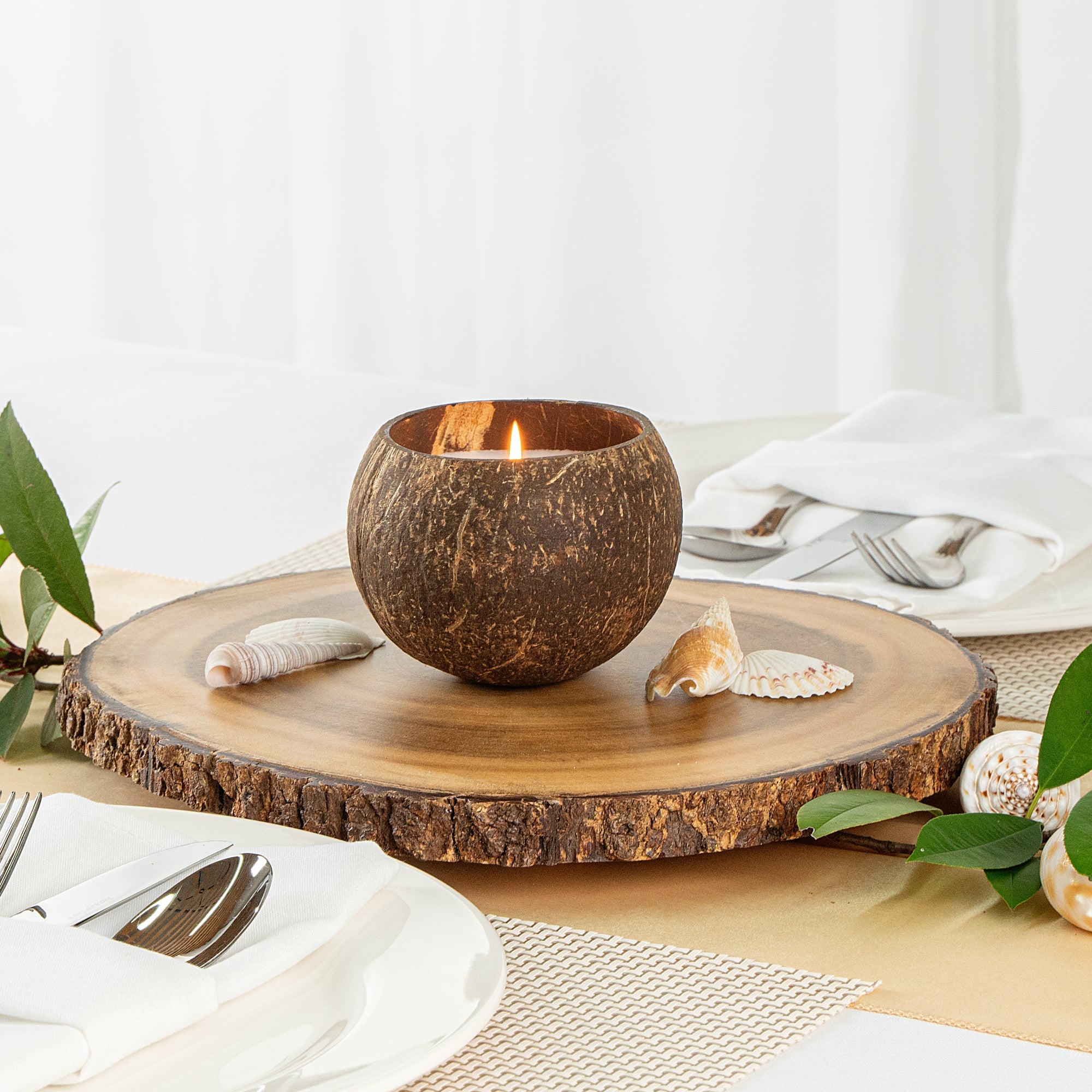 Coco Casa Handmade Coconut Shell Candle - Pineapple Papaya - 4" x 4" x 2 3/4" - 10 count box