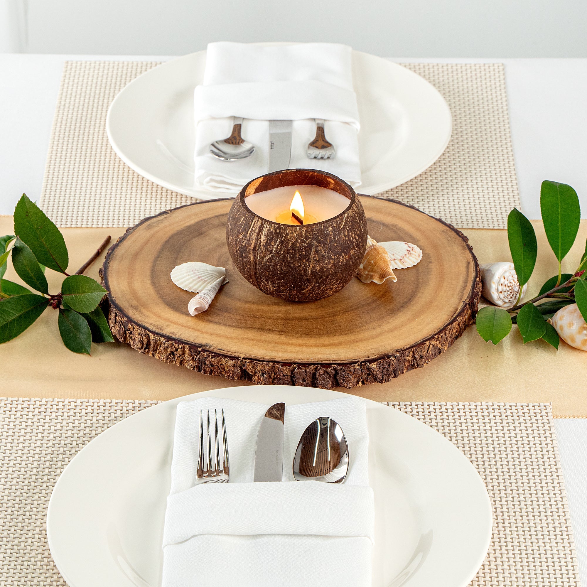 Coco Casa Handmade Coconut Shell Candle - Pineapple Papaya - 4" x 4" x 2 3/4" - 10 count box