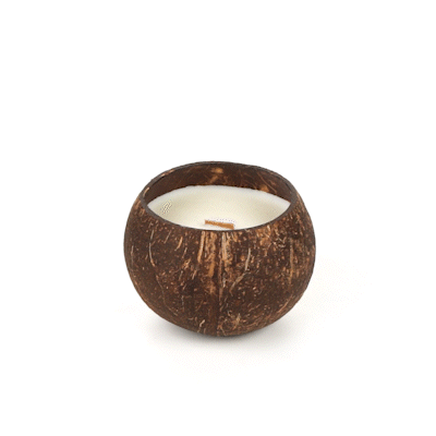 Coco Casa Handmade Coconut Shell Candle - Sandalwood - 4" x 4" x 2 3/4" - 1 count box