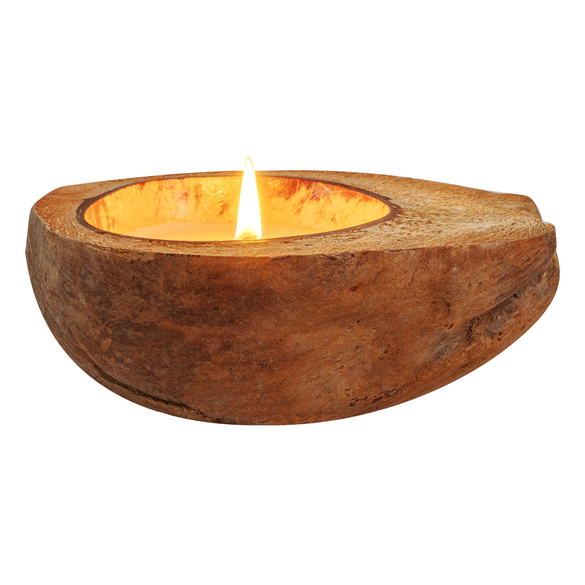 Coco Casa Handmade Coconut Shell Husk Candle - Mint Leaf and Eucalyptus - 6 1/2" x 6 1/2" x 2 1/2" - 1 count box