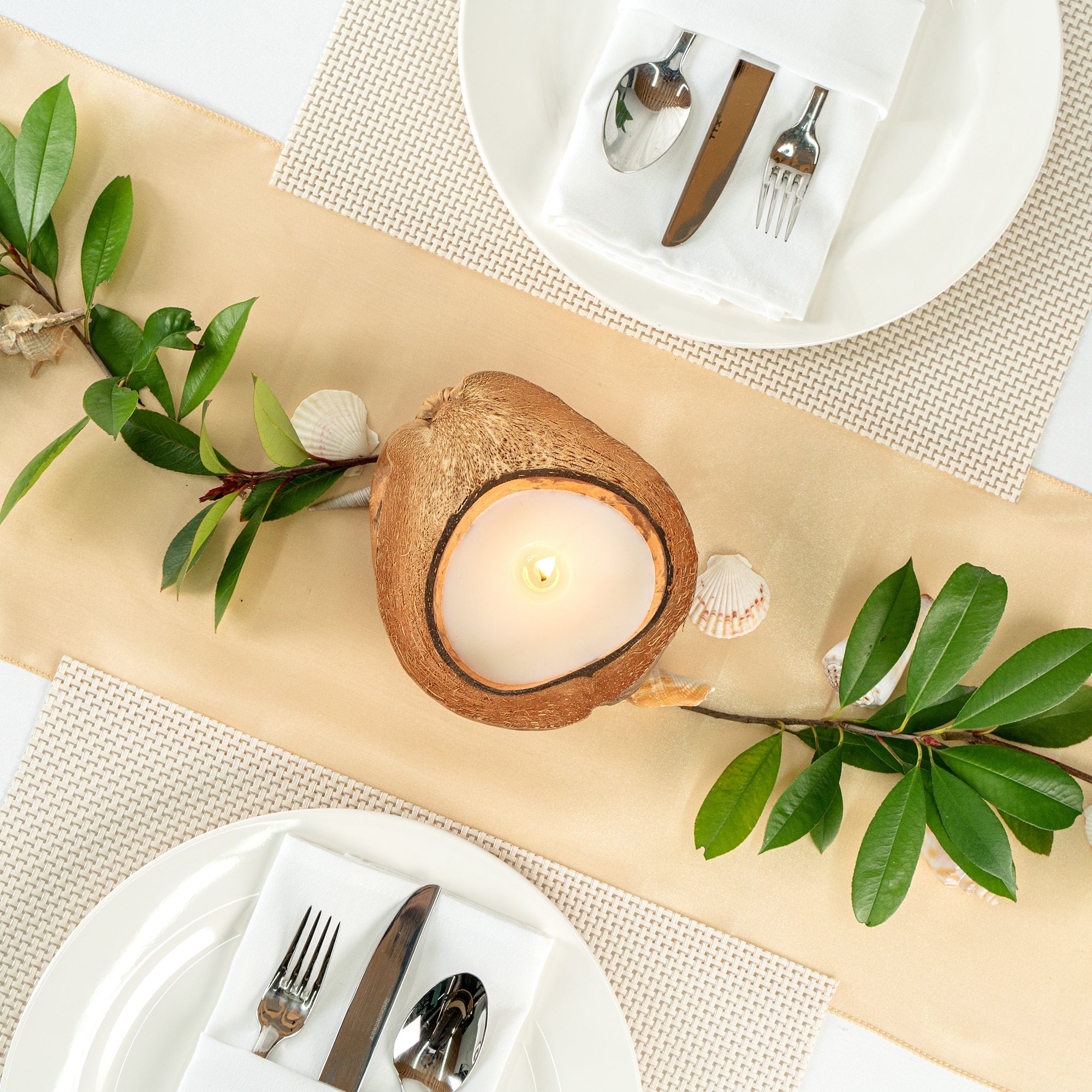 Coco Casa Handmade Coconut Shell Husk Candle - Coconut Mango - 6 1/2" x 6 1/2" x 2 1/2" - 10 count box