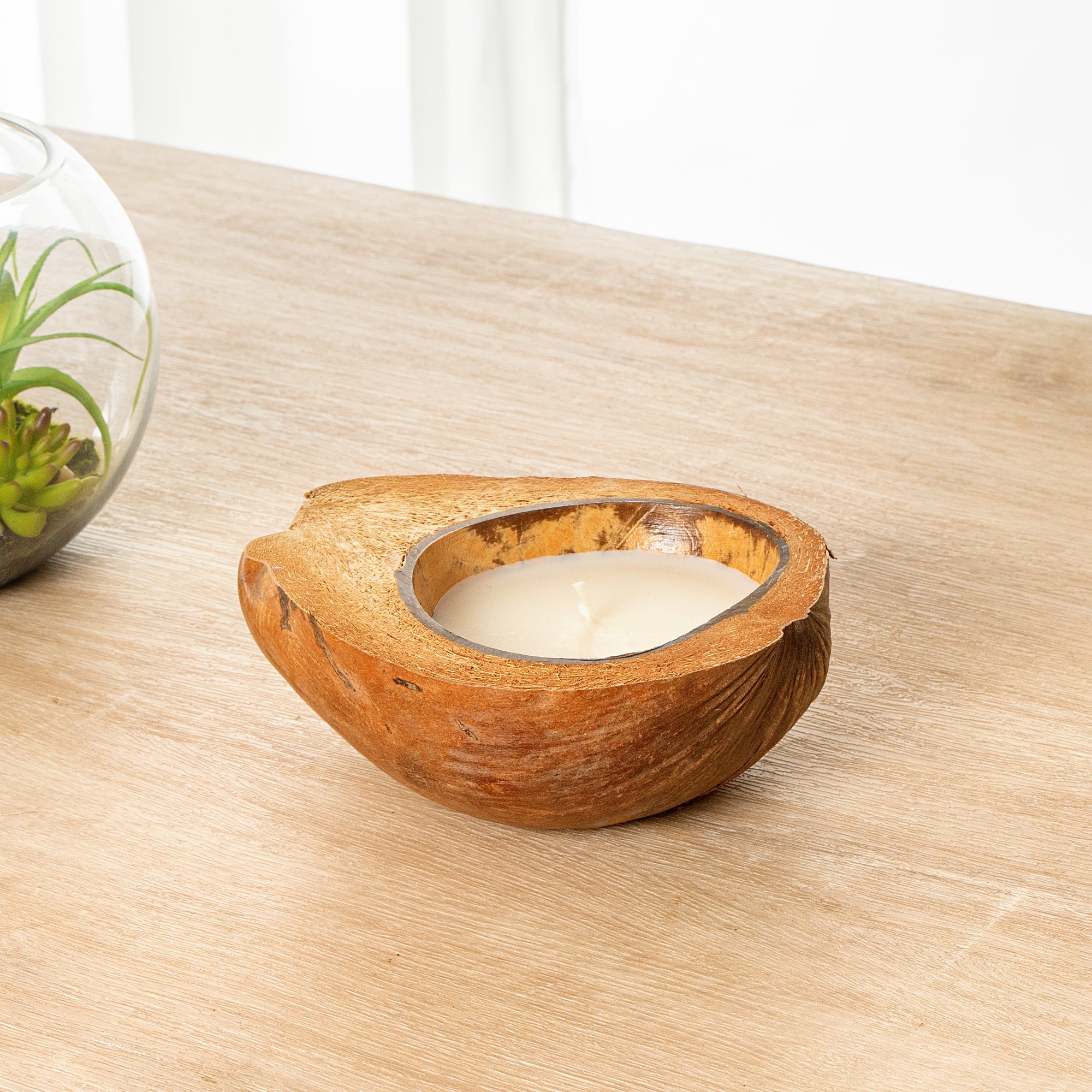 Coco Casa Handmade Coconut Shell Husk Candle - Cinnamon - 6 1/2" x 6 1/2" x 2 1/2" - 1 count box