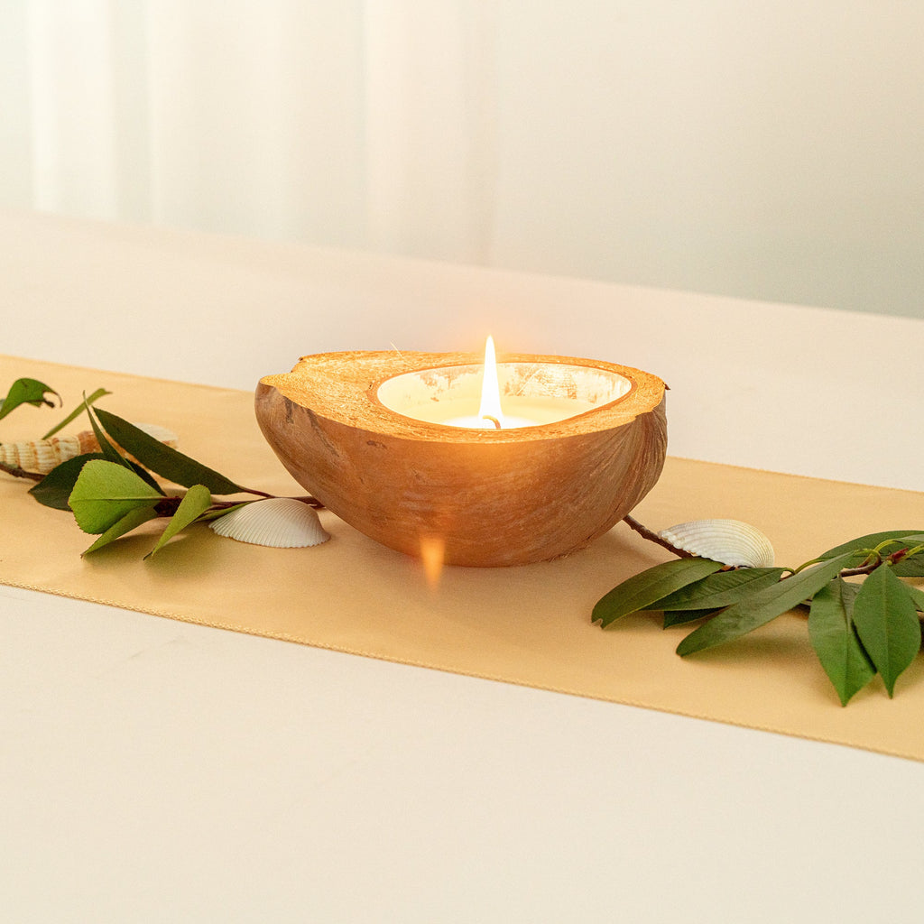 Coco Casa Handmade Coconut Shell Husk Candle - Cinnamon - 6 1/2" x 6 1/2" x 2 1/2" - 1 count box
