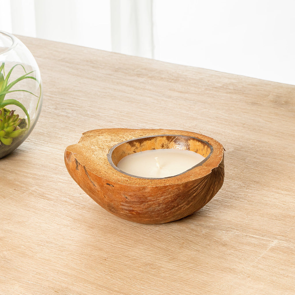 Coco Casa Handmade Coconut Shell Husk Candle - Vanilla - 6 1/2" x 6 1/2" x 2 1/2" - 1 count box