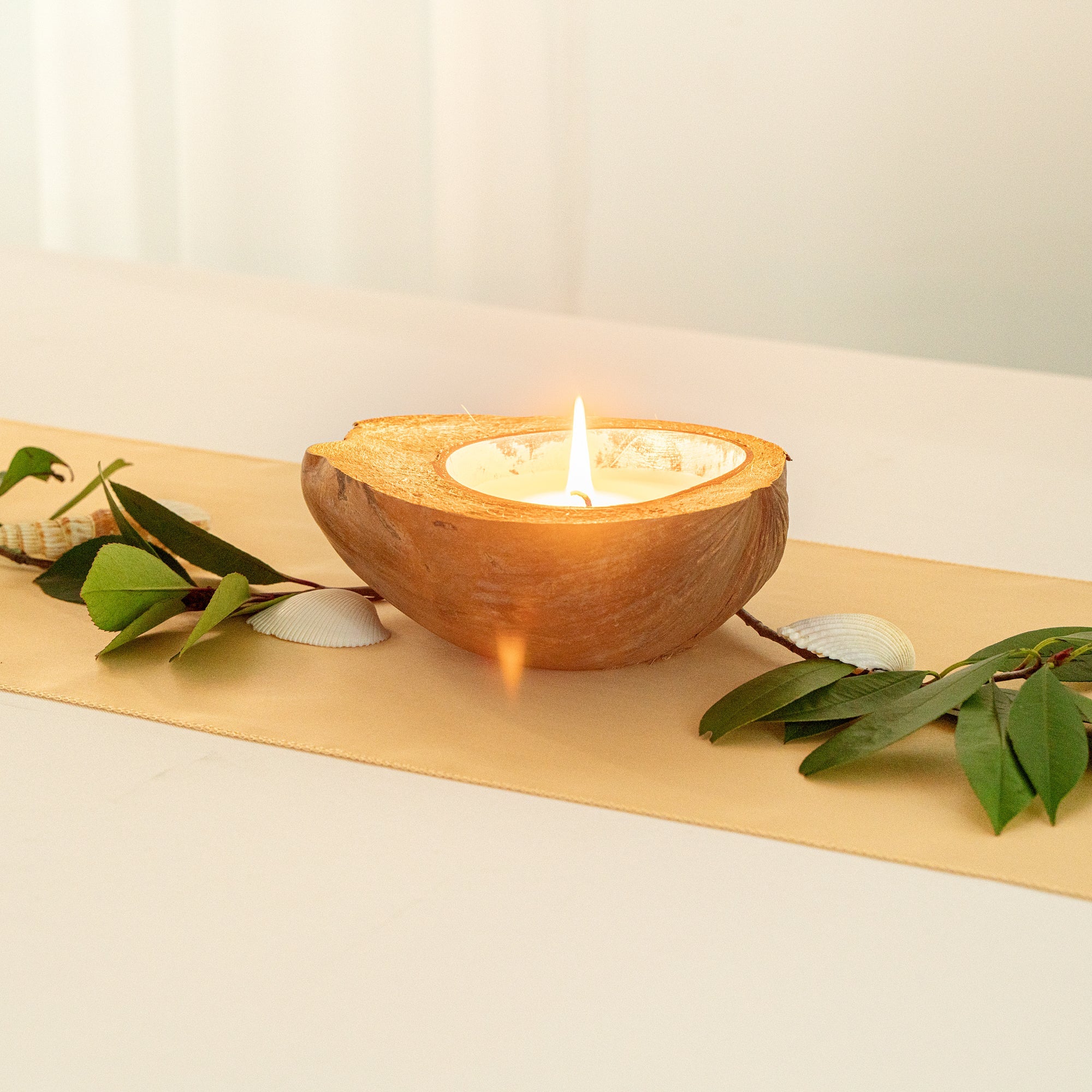 Coco Casa Handmade Coconut Shell Husk Candle - Pineapple Papaya - 6 1/2" x 6 1/2" x 2 1/2" - 1 count box