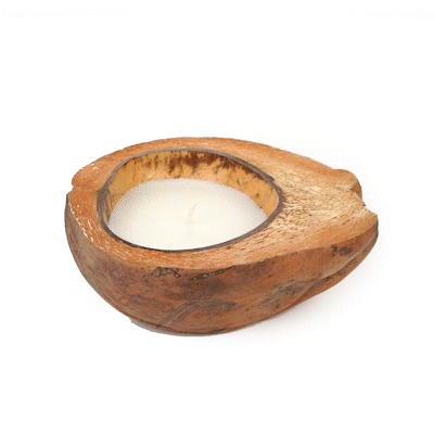 Coco Casa Handmade Coconut Shell Husk Candle - Pineapple Papaya - 6 1/2" x 6 1/2" x 2 1/2" - 10 count box