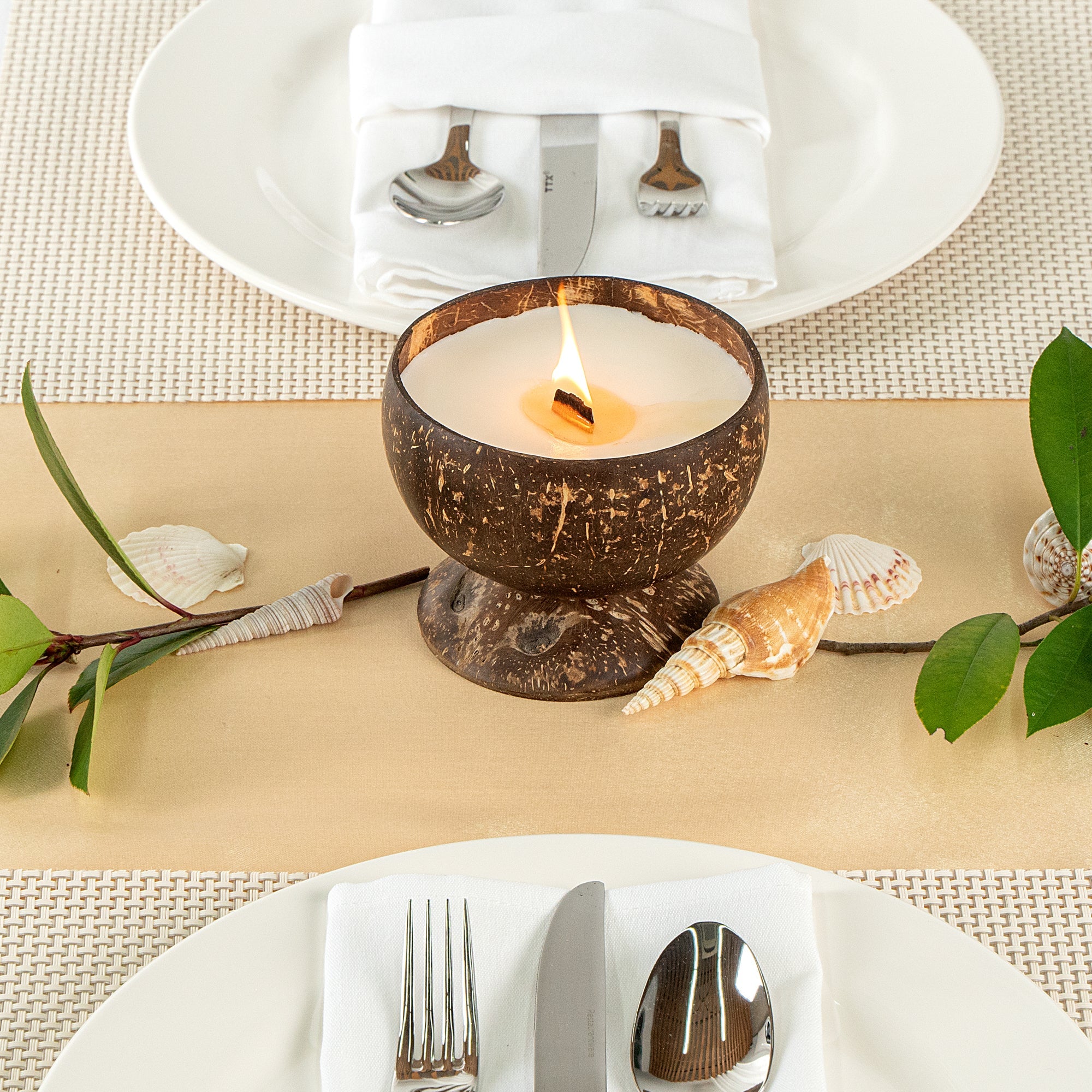 Coco Casa Handmade Coconut Candle Bowl - Lavender - 4" x 4" x 2 3/4" - 10 count box