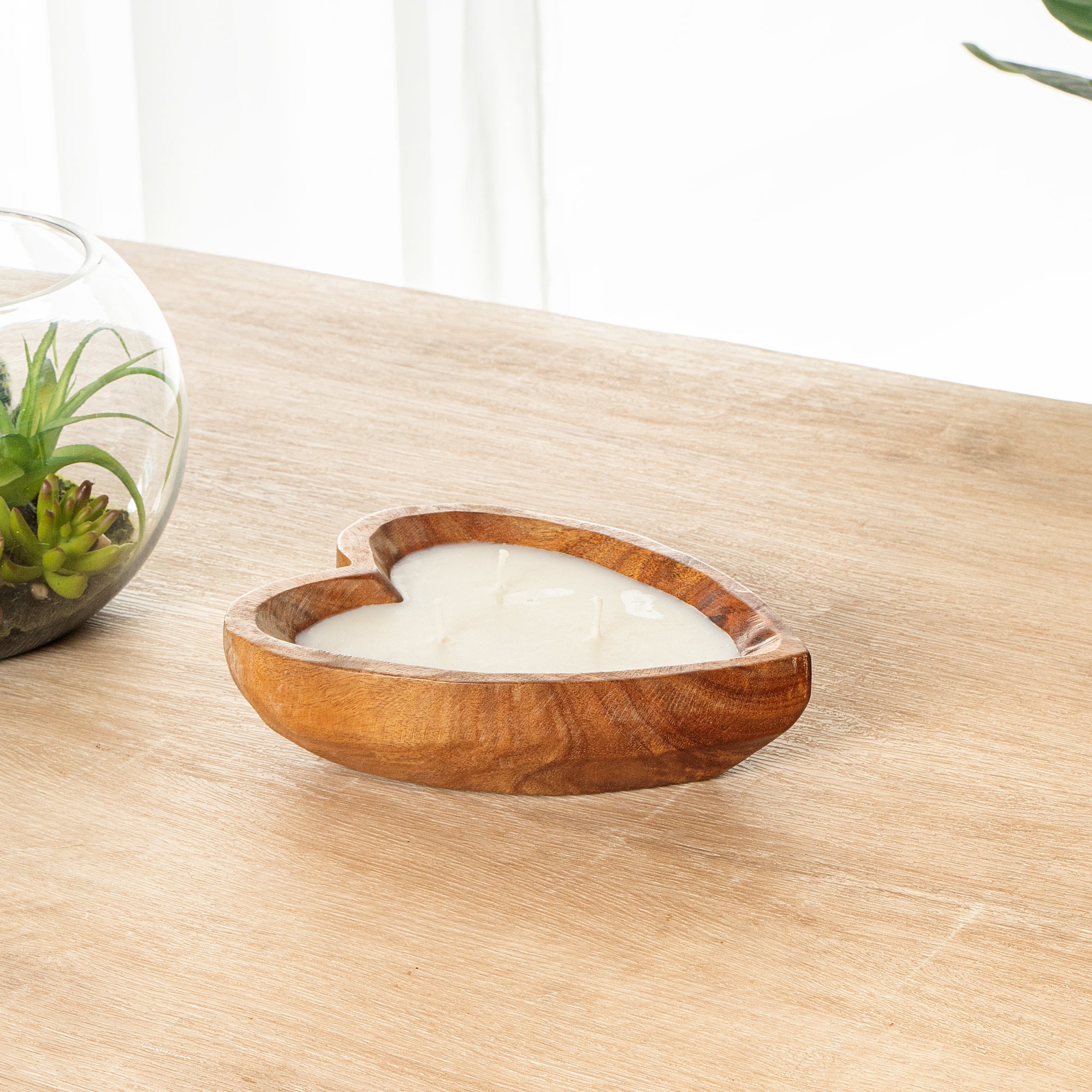 Coco Casa Handmade Wood Heart Bowl Candle - Lavender - 7" x 5 1/2" x 2" - 10 count box