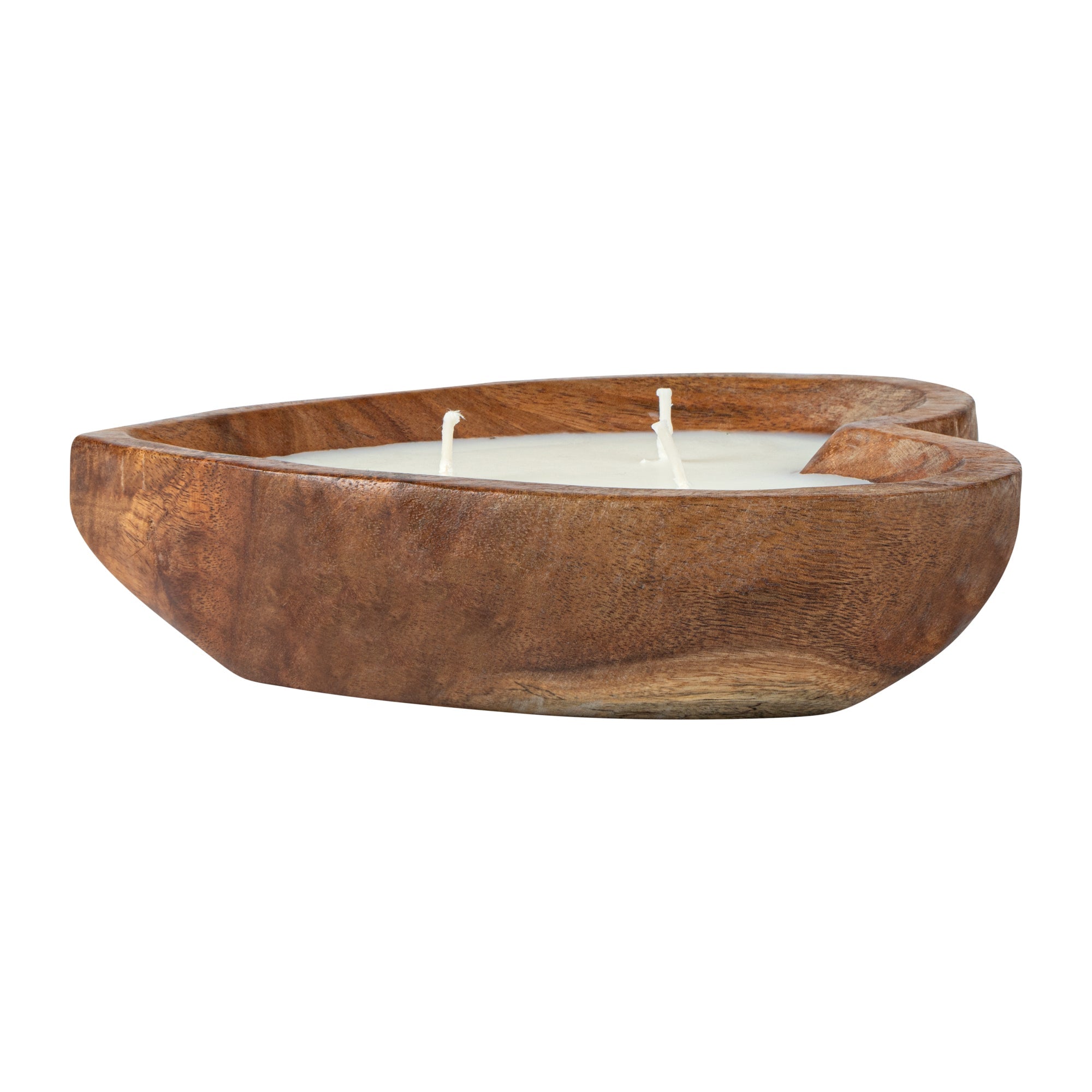 Coco Casa Handmade Wood Heart Bowl Candle - Cinnamon - 7" x 5 1/2" x 2" - 10 count box