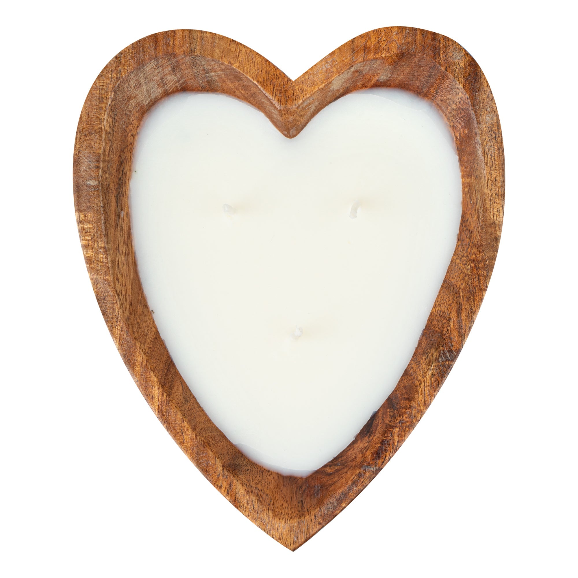 Coco Casa Handmade Wood Heart Bowl Candle - Cinnamon - 7" x 5 1/2" x 2" - 10 count box