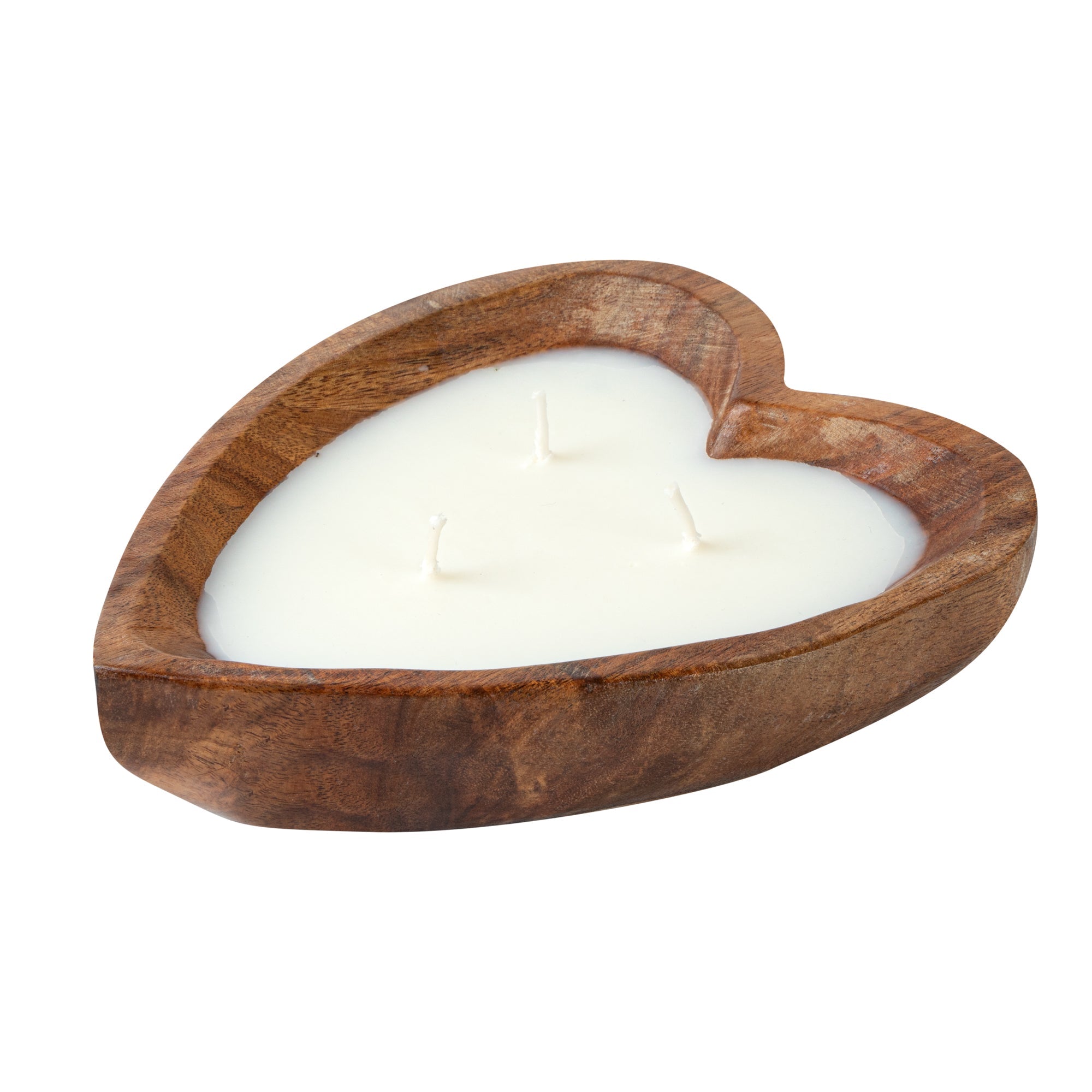 Coco Casa Handmade Wood Heart Bowl Candle - Mint Leaf and Eucalyptus - 7" x 5 1/2" x 2" - 1 count box