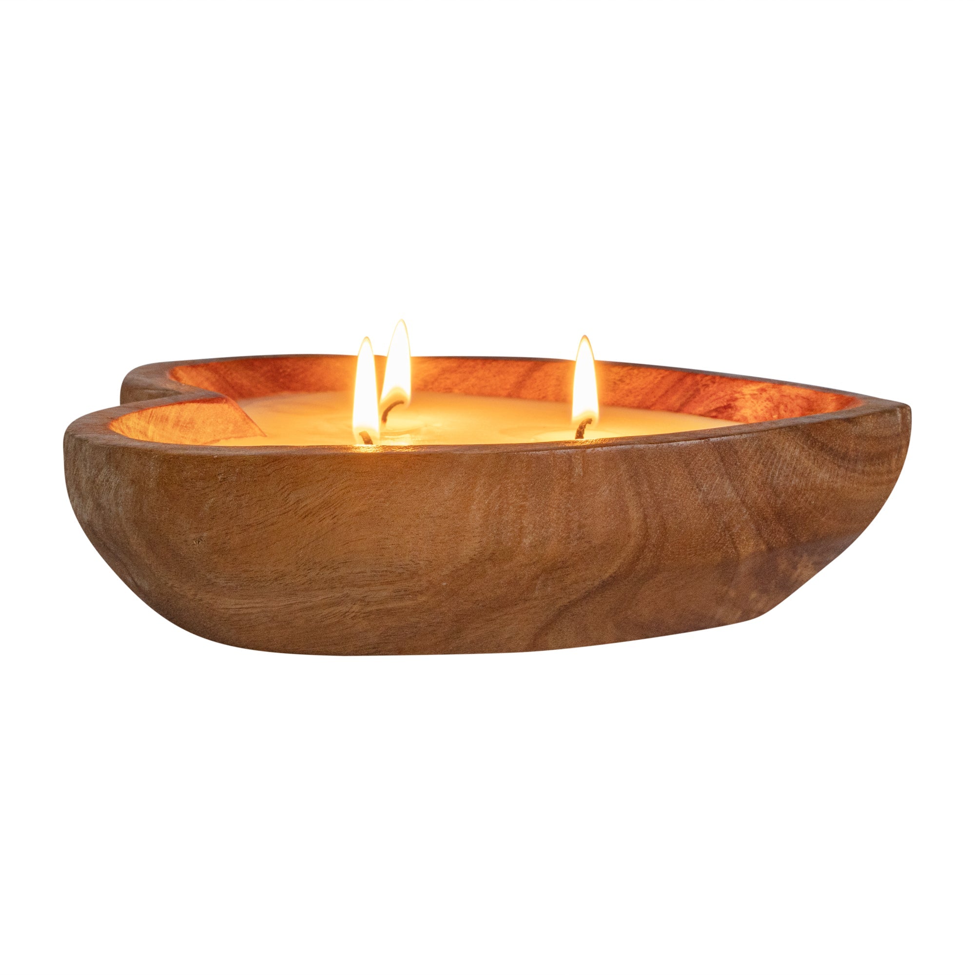 Coco Casa Handmade Wood Heart Bowl Candle - Mint Leaf and Eucalyptus - 7" x 5 1/2" x 2" - 10 count box