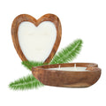 Coco Casa Handmade Wood Heart Bowl Candle - Sandalwood - 7" x 5 1/2" x 2" - 10 count box