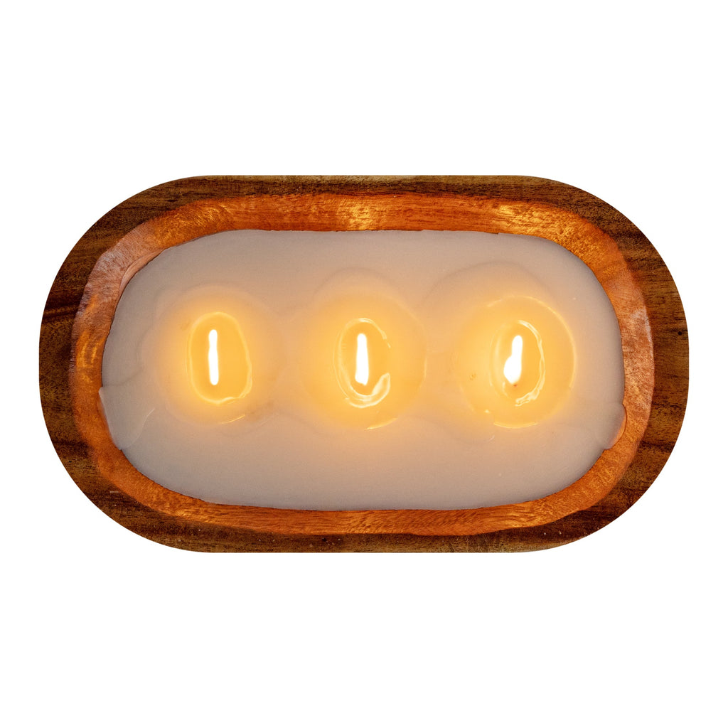 Coco Casa Handmade Wood Bowl Candle - Vanilla - 9" x 5 1/2" x 2" - 1 count box