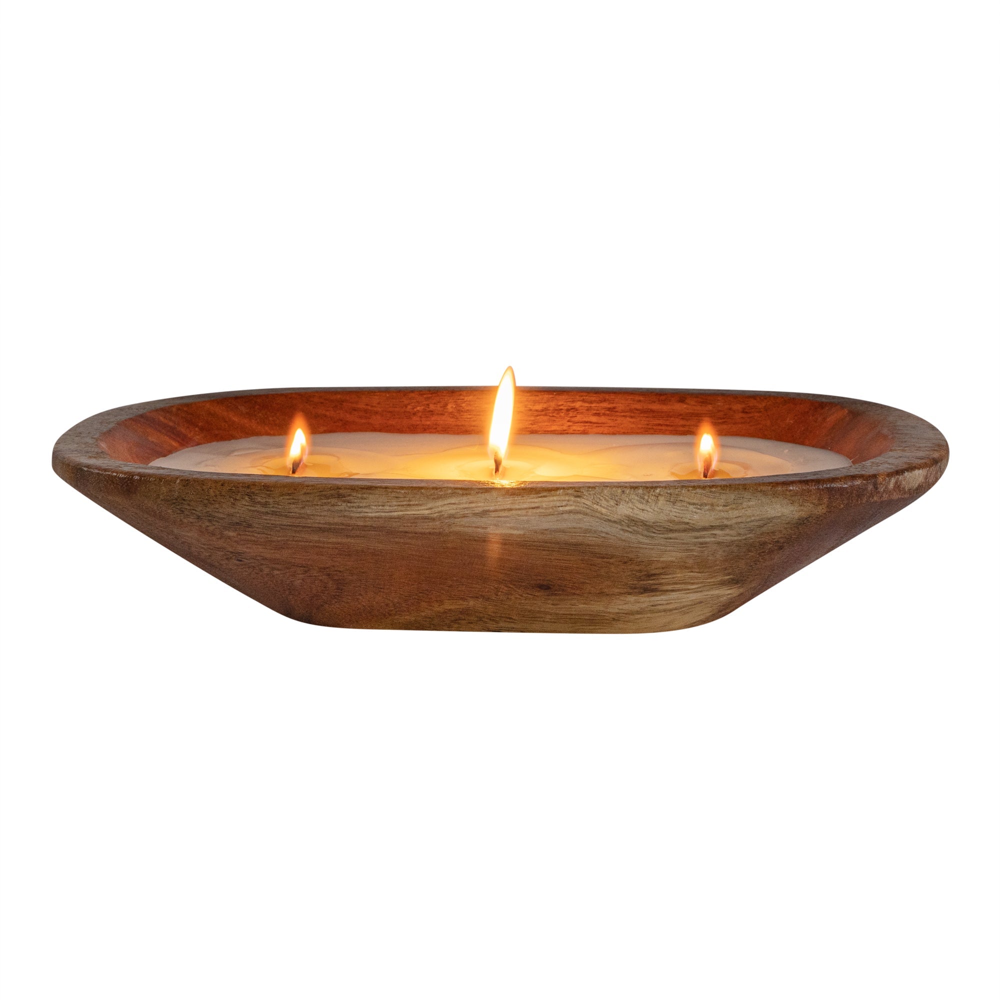 Coco Casa Handmade Wood Bowl Candle - Vanilla - 9" x 5 1/2" x 2" - 10 count box