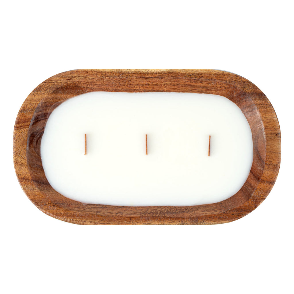 Coco Casa Handmade Wood Bowl Candle - Coconut Mango - 9" x 5 1/2" x 2" - 10 count box