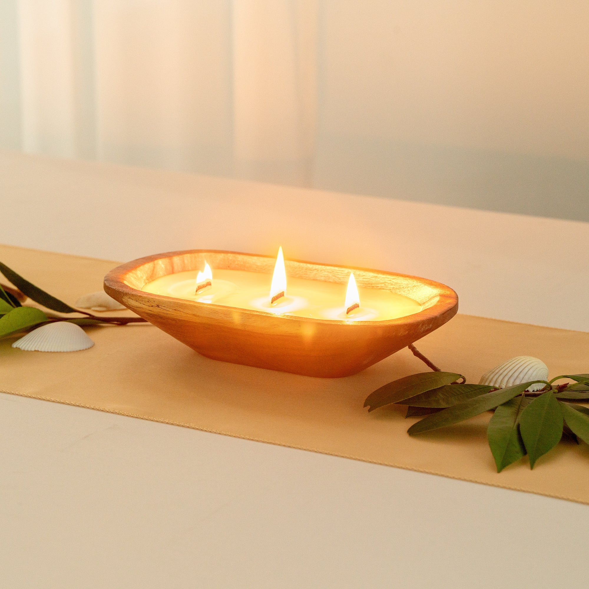 Coco Casa Handmade Wood Bowl Candle - Spring Hydrangea - 9" x 5 1/2" x 2" - 1 count box