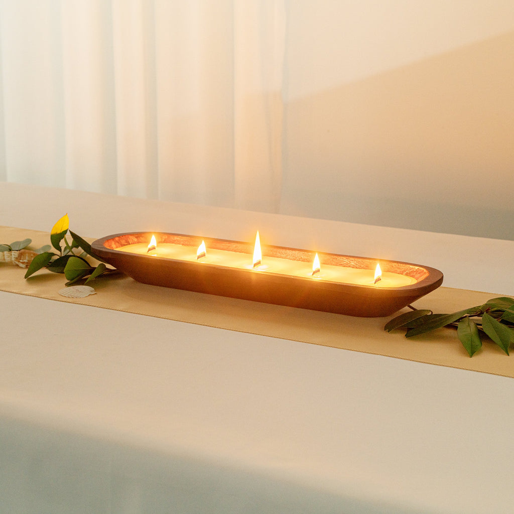 Coco Casa Handmade Wood Bowl Candle - Lavender - 17 3/4" x 5 1/2" x 2" - 1 count box