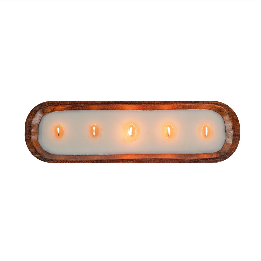 Coco Casa Handmade Wood Bowl Candle - Jasmine - 17 3/4" x 5 1/2" x 2" - 10 count box