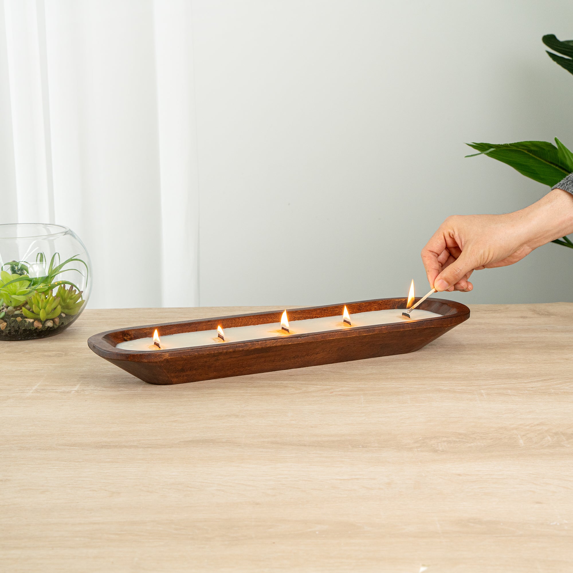 Coco Casa Handmade Wood Bowl Candle - Pineapple Papaya - 17 3/4" x 5 1/2" x 2" - 10 count box