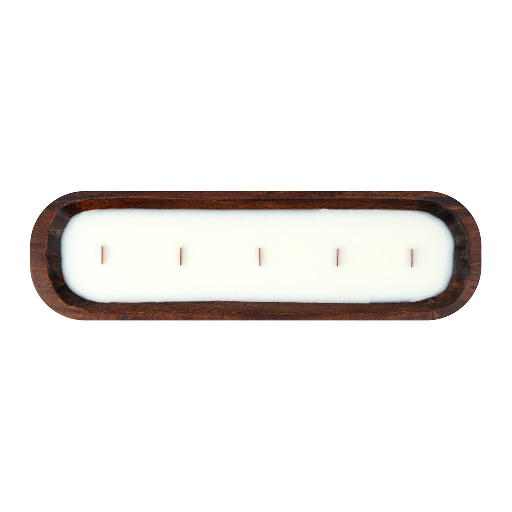 Coco Casa Handmade Wood Bowl Candle - Vanilla - 17 3/4" x 5 1/2" x 2" - 10 count box