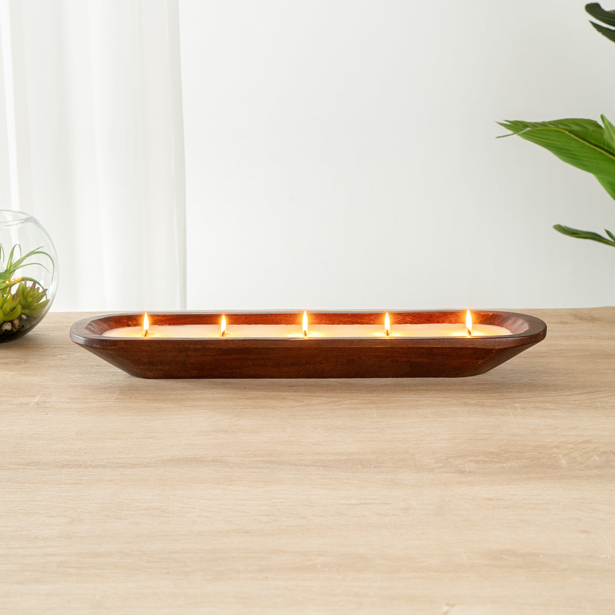 Coco Casa Handmade Wood Bowl Candle - Cinnamon - 17 3/4" x 5 1/2" x 2" - 1 count box