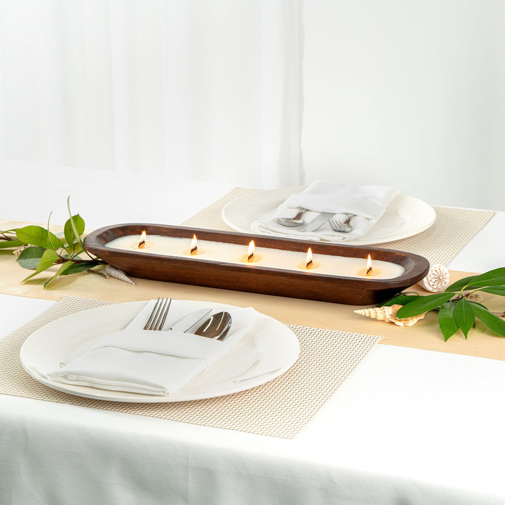 Coco Casa Handmade Wood Bowl Candle - Coconut Mango - 17 3/4" x 5 1/2" x 2" - 1 count box