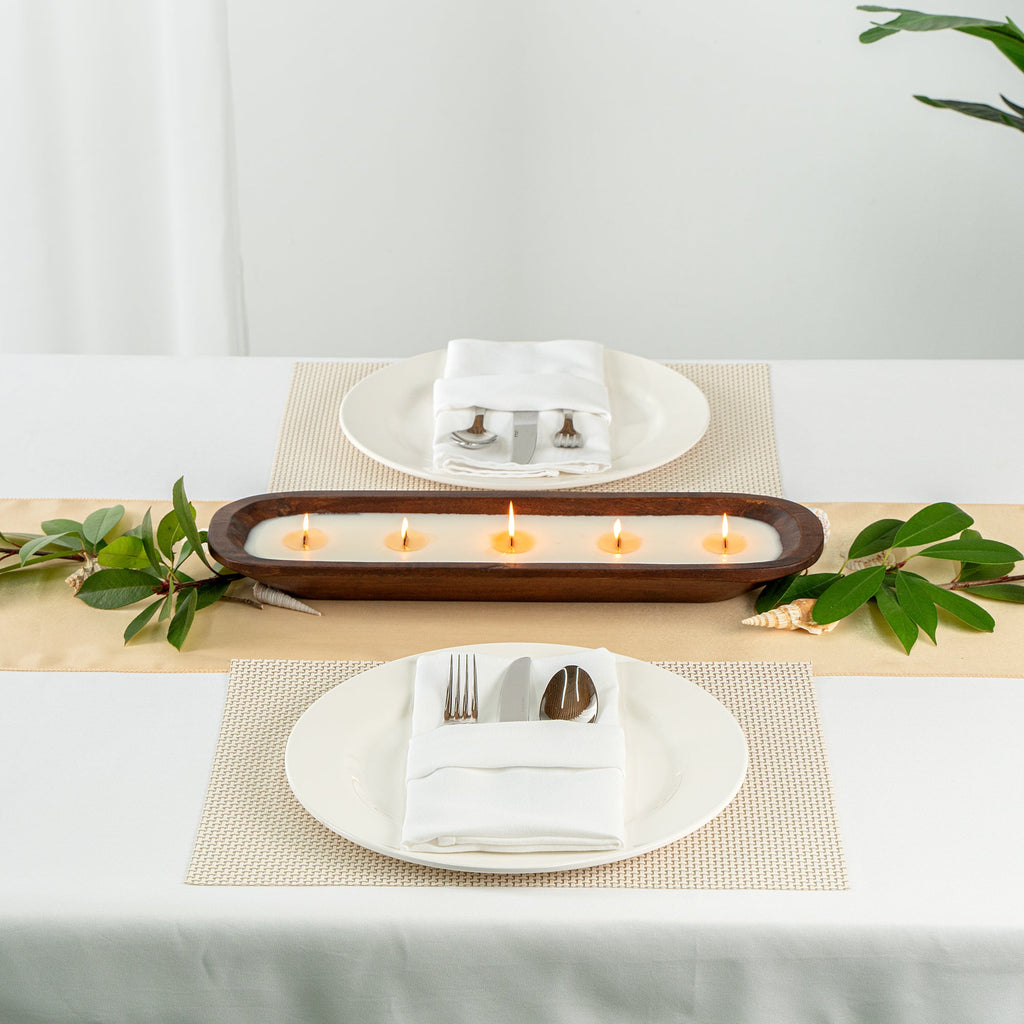 Coco Casa Handmade Wood Bowl Candle - Mint Leaf and Eucalyptus - 17 3/4" x 5 1/2" x 2" - 1 count box