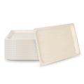Taipei Rectangle Natural Poplar Plate - 15 3/4'' x 11'' x 3/4'' - 50 count box