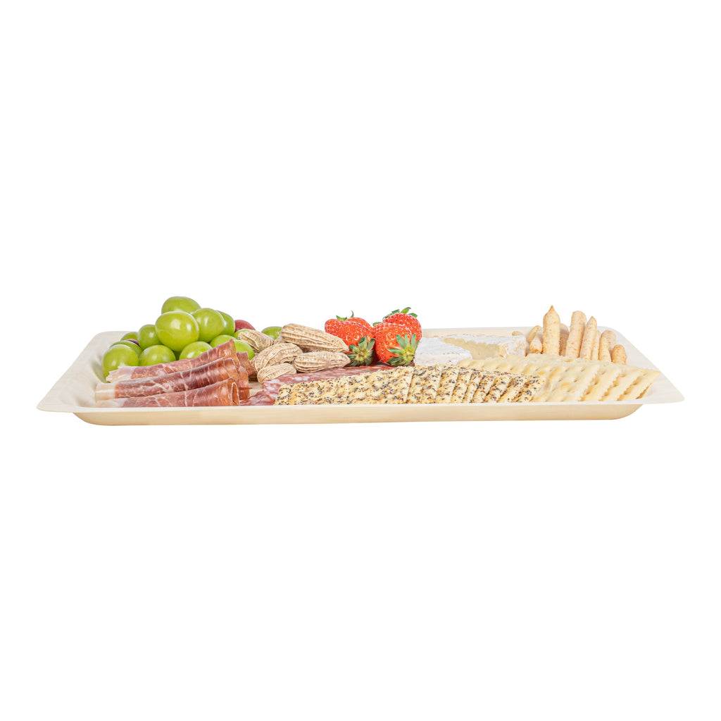 Taipei Rectangle Natural Poplar Plate - 15 3/4'' x 11'' x 3/4'' - 50 count box
