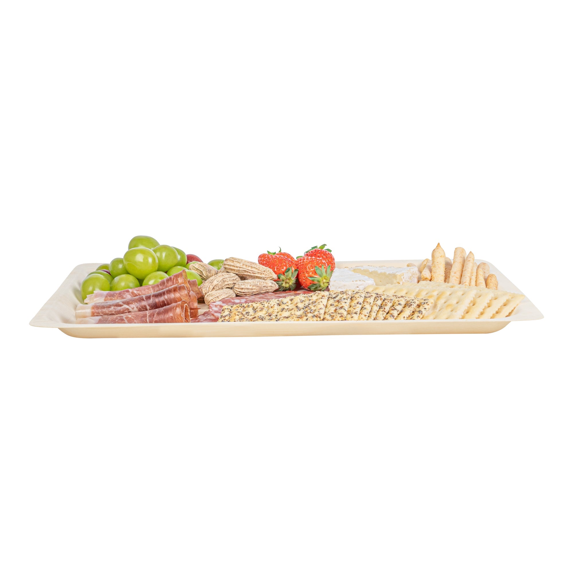 Taipei Rectangle Natural Poplar Plate - 15 3/4'' x 11'' x 3/4'' - 200 count box