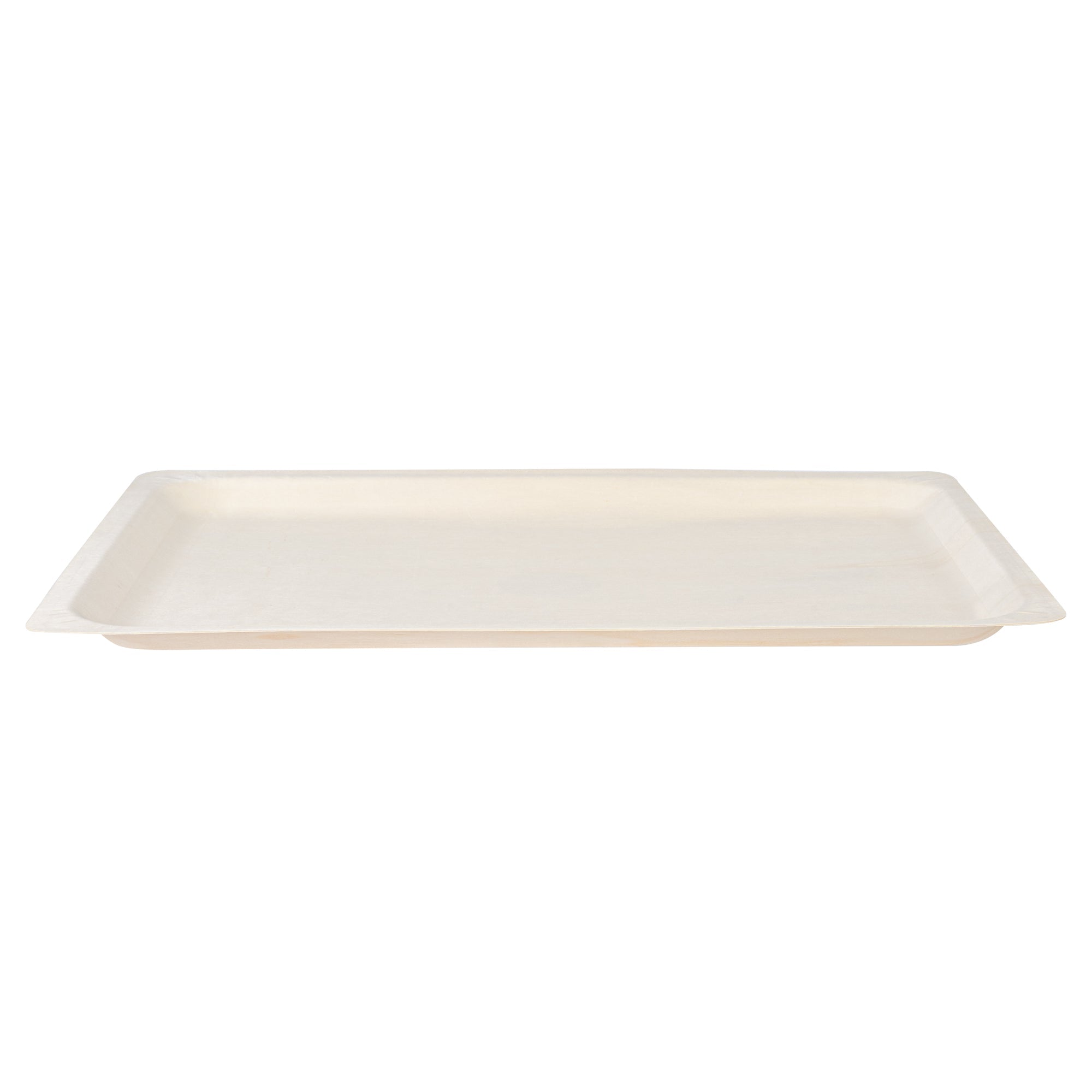 Taipei Rectangle Natural Poplar Plate - 15 3/4'' x 11'' x 3/4'' - 200 count box