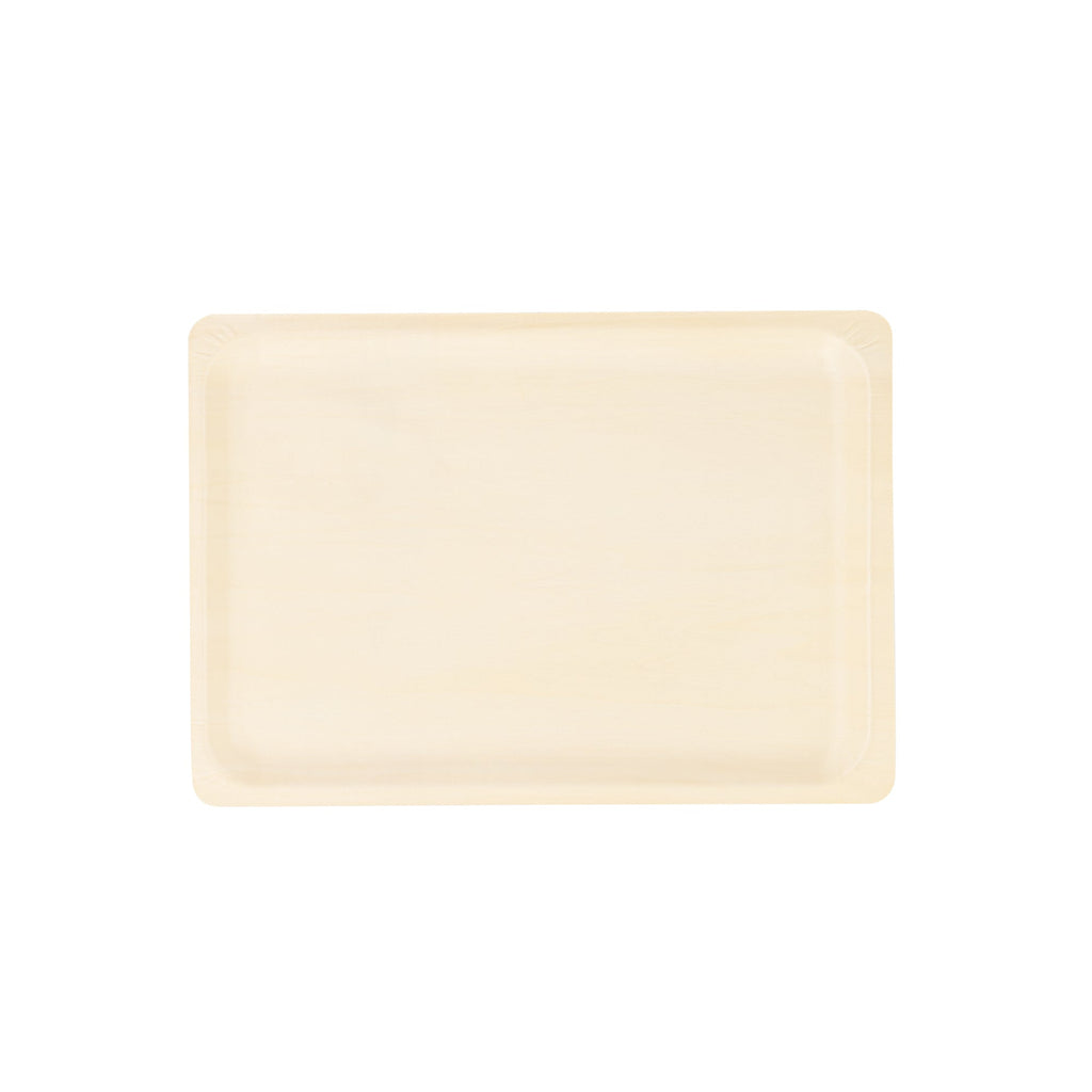 Taipei Rectangle Natural Poplar Plate - 15 3/4'' x 11'' x 3/4'' - 200 count box