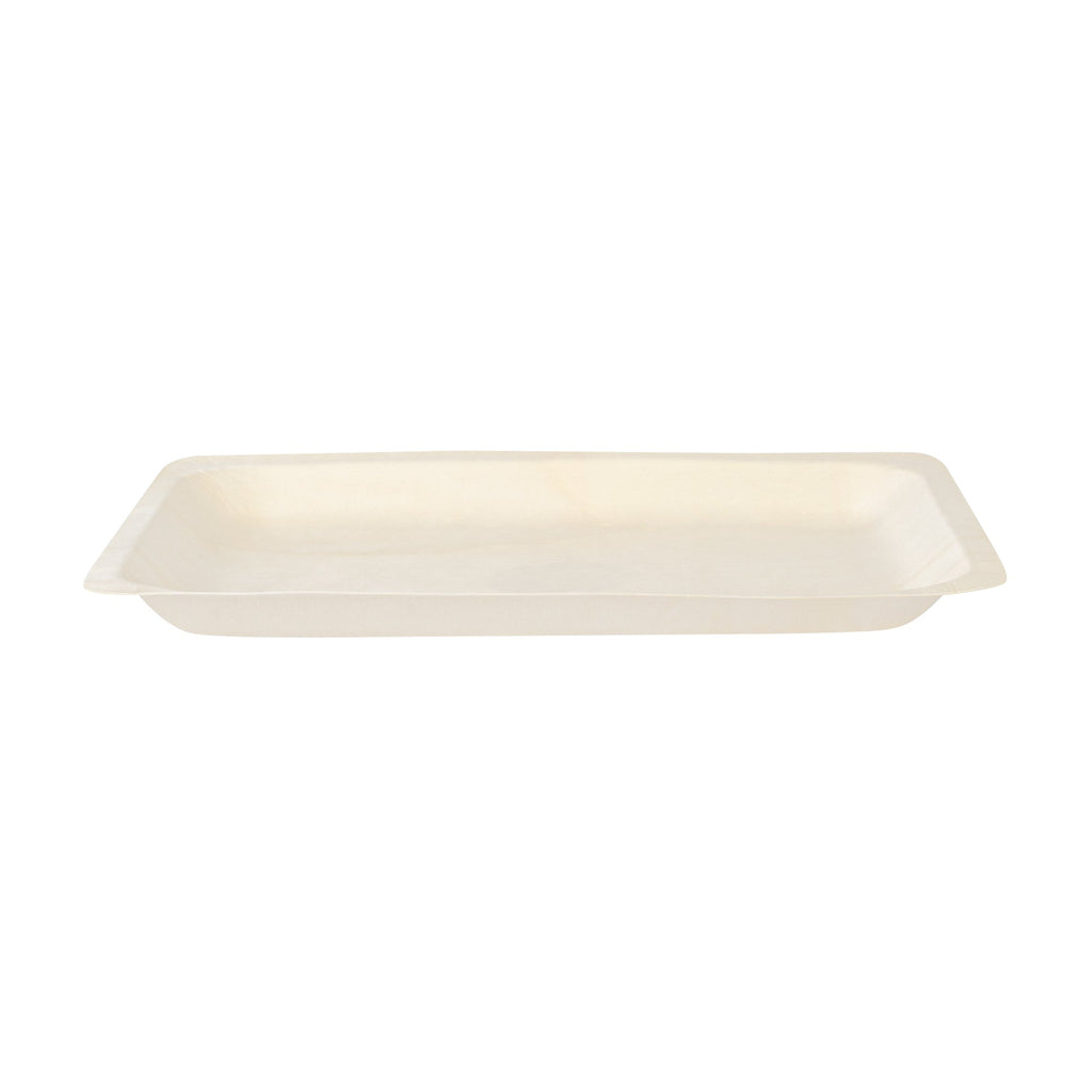 Taipei Rectangle Natural Poplar Plate - 10 1/2'' x 8 1/2'' x 3/4'' - 50 count box