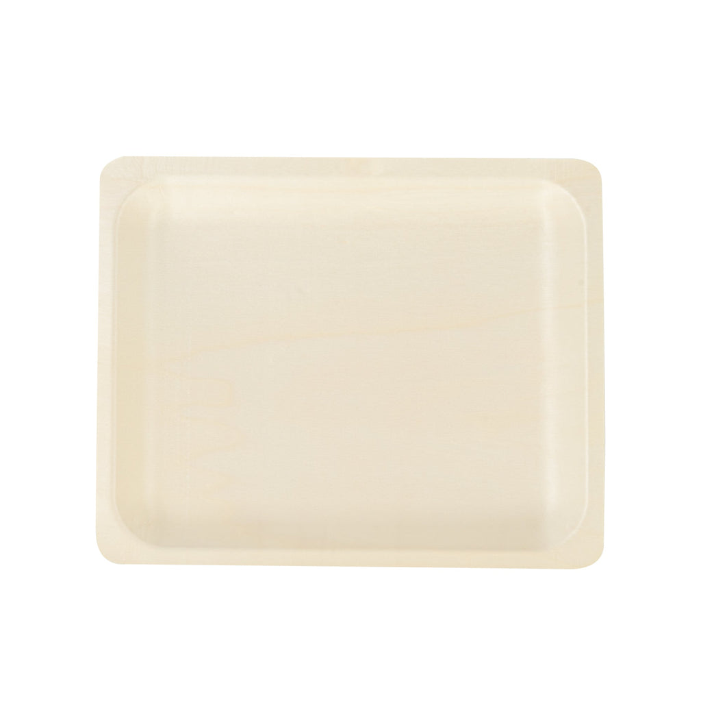 Taipei Rectangle Natural Poplar Plate - 10 1/2'' x 8 1/2'' x 3/4'' - 50 count box