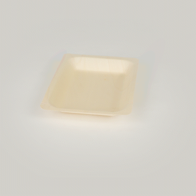 Taipei Rectangle Natural Poplar Plate - 8 3/4'' x 6 3/4'' x 1 1/4'' - 200 count box