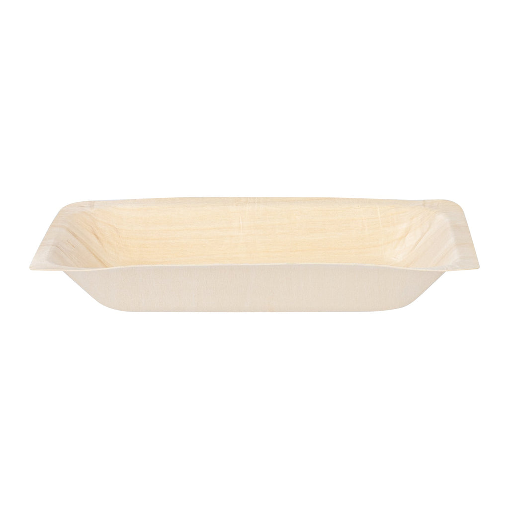 Taipei Rectangle Natural Poplar Plate - 7 3/4'' x 5 1/2'' x 1'' - 50 count box