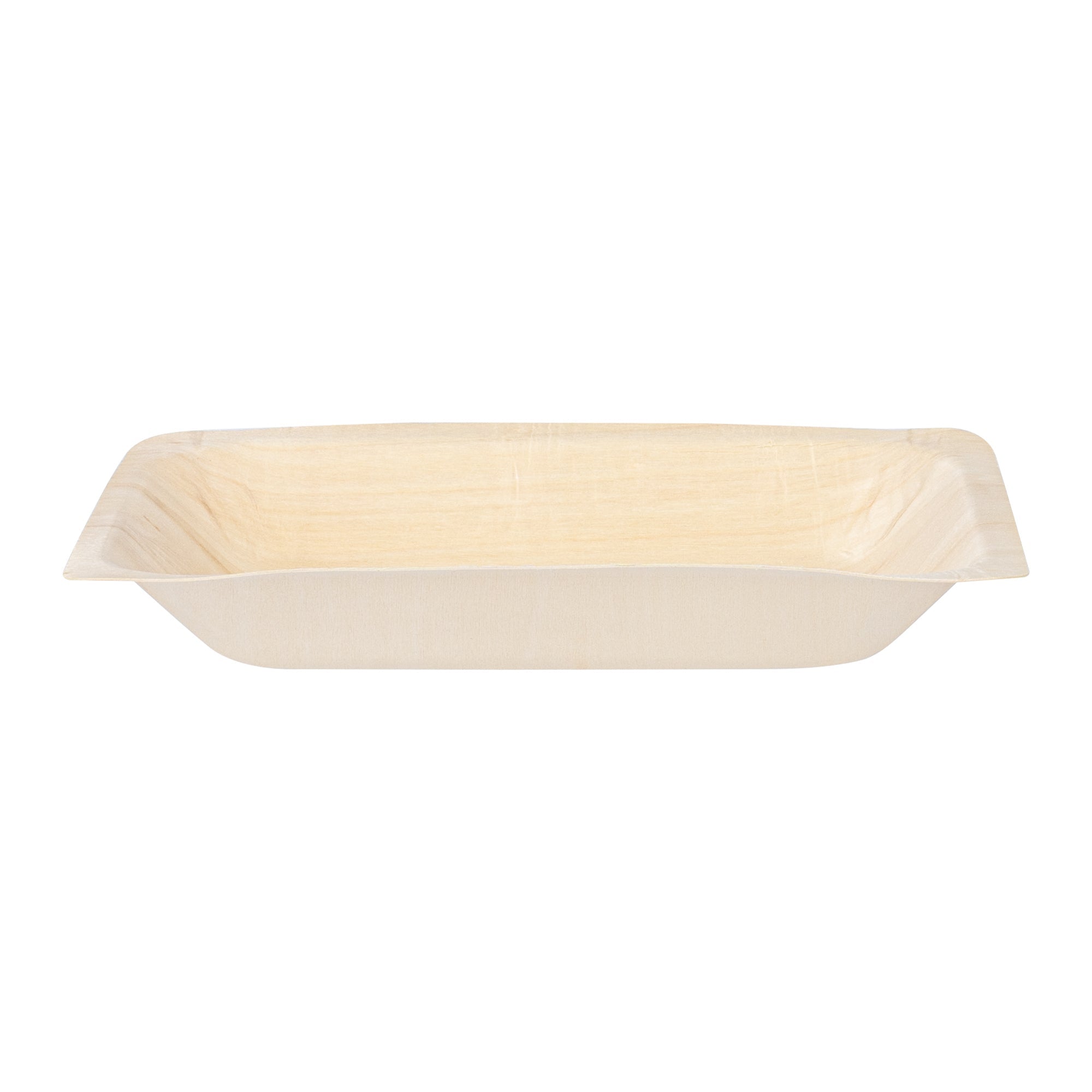 Taipei Rectangle Natural Poplar Plate - 7 3/4'' x 5 1/2'' x 1'' - 50 count box