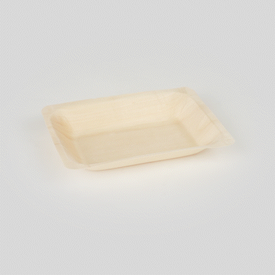 Taipei Rectangle Natural Poplar Plate - 7 3/4'' x 5 1/2'' x 1'' - 200 count box