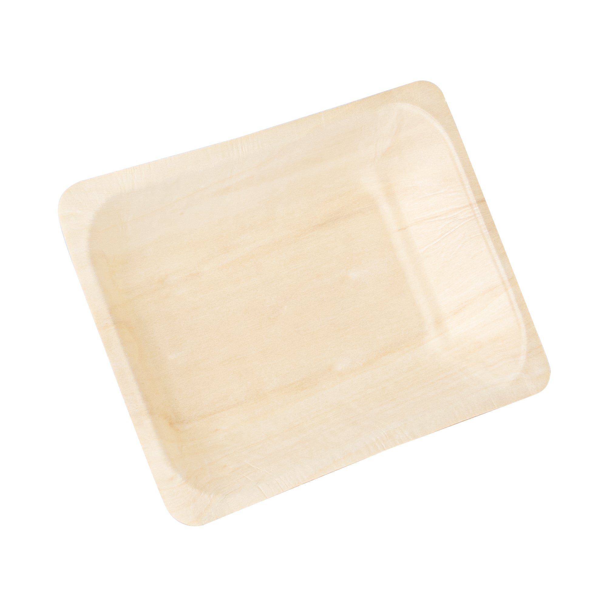Taipei Rectangle Natural Poplar Plate - 7 3/4'' x 5 1/2'' x 1'' - 200 count box