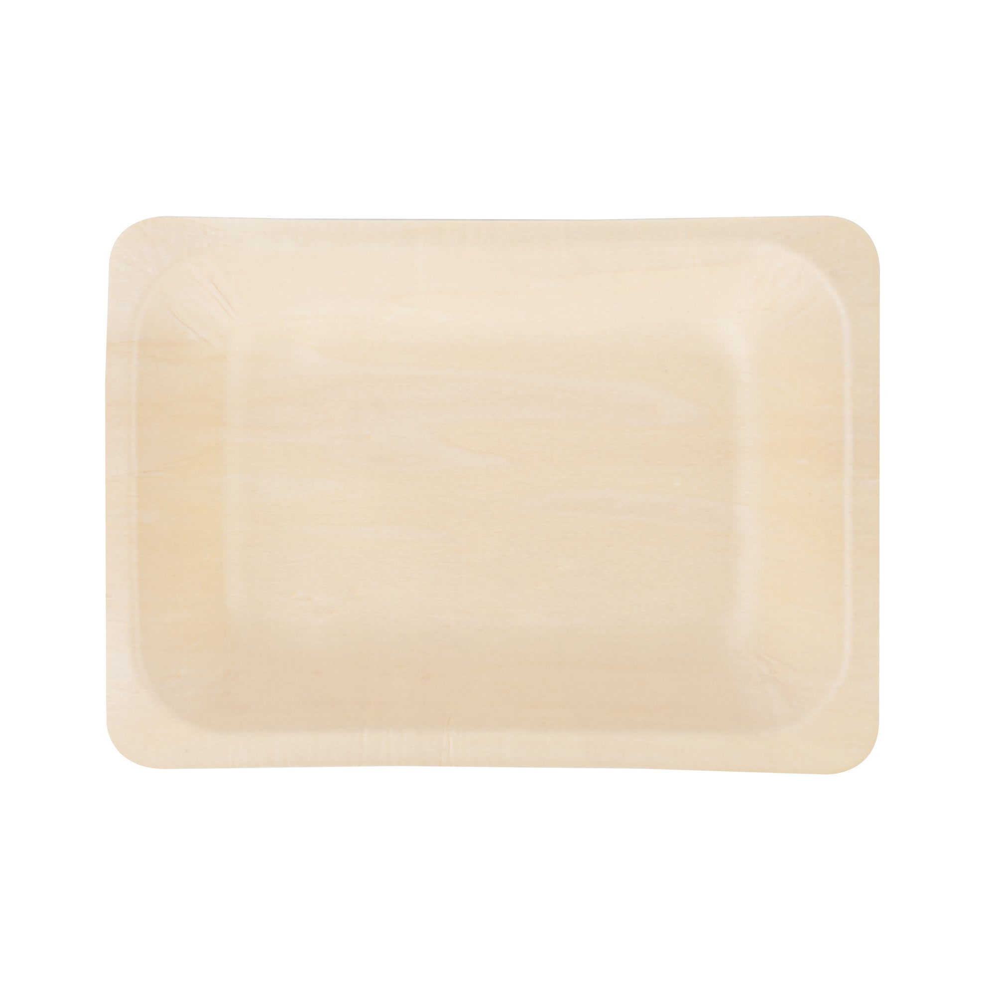 Taipei Rectangle Natural Poplar Plate - 7 3/4'' x 5 1/2'' x 1'' - 200 count box