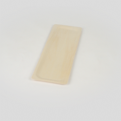 Taipei Rectangle Natural Poplar Plate - 14 1/4'' x 4 3/4'' - 200 count box