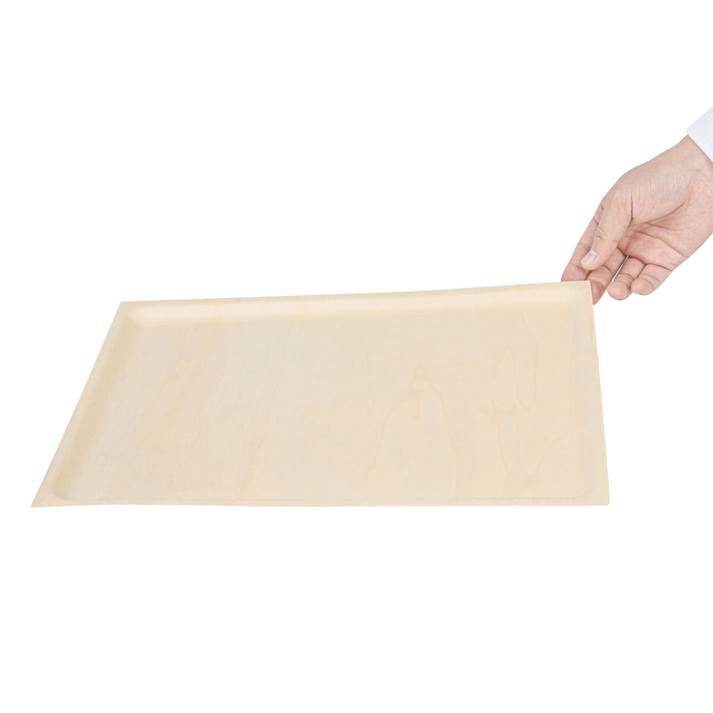 Taipei Rectangle Natural Poplar Plate - 14 1/2'' x 10 3/4'' x 3/4'' - 50 count box