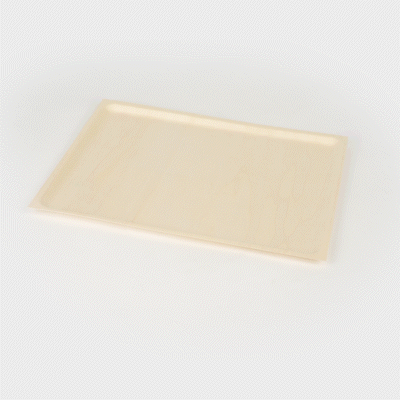 Taipei Rectangle Natural Poplar Plate - 14 1/2'' x 10 3/4'' x 3/4'' - 50 count box