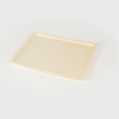 Taipei Rectangle Natural Poplar Plate - 13'' x 10 1/2'' x 1/2'' - 50 count box