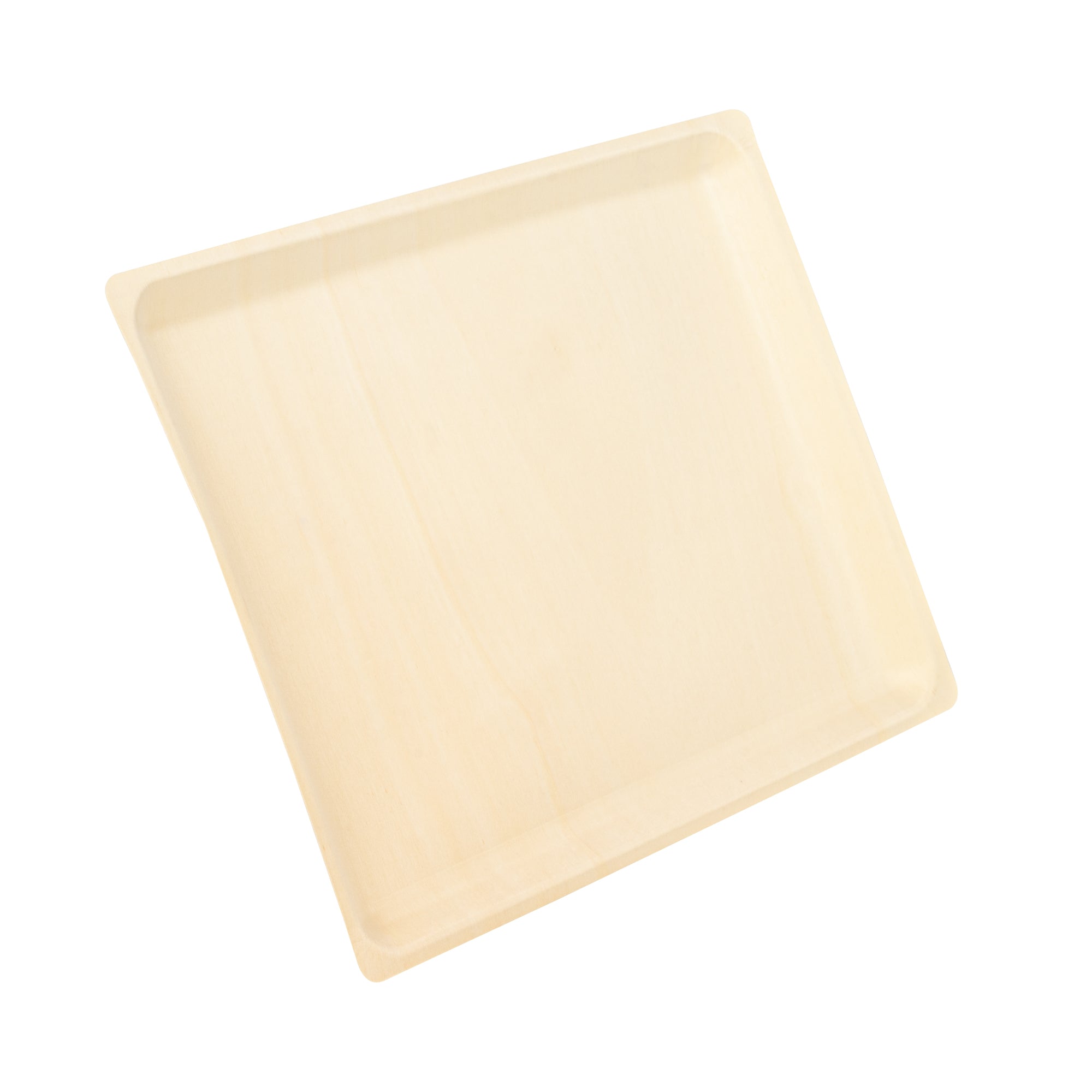 Taipei Rectangle Natural Poplar Plate - 13'' x 10 1/2'' x 1/2'' - 50 count box