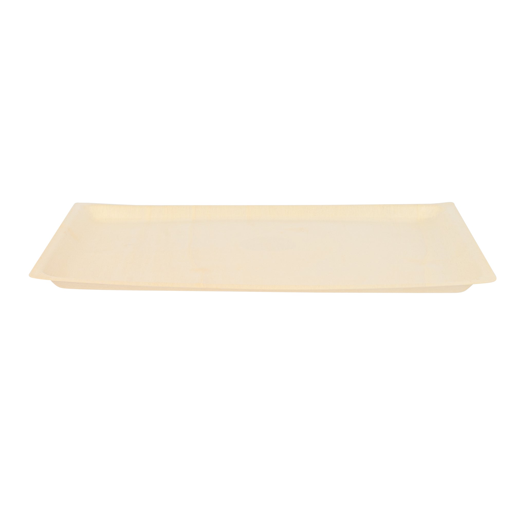 Taipei Rectangle Natural Poplar Plate - 13'' x 10 1/2'' x 1/2'' - 50 count box