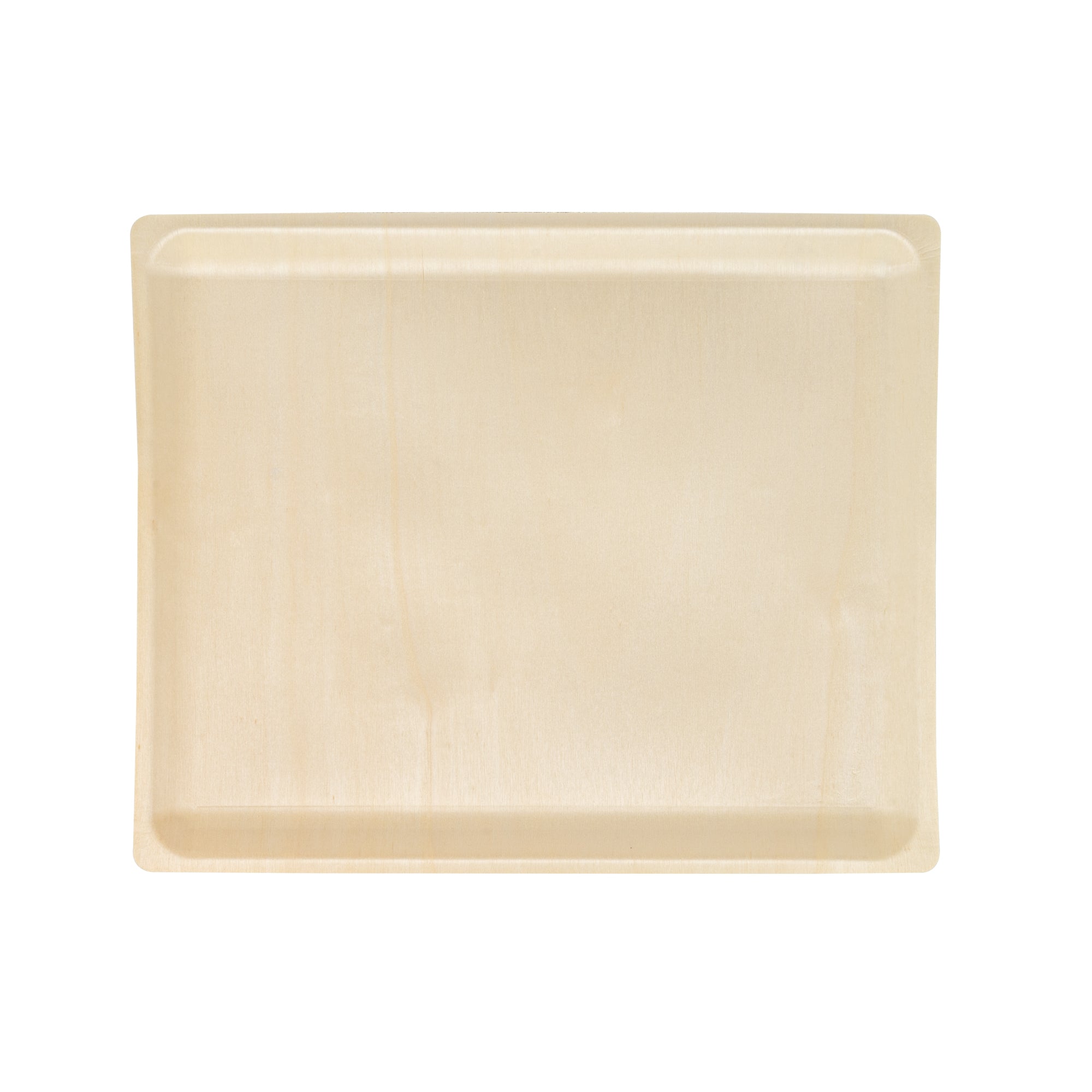 Taipei Rectangle Natural Poplar Plate - 13'' x 10 1/2'' x 1/2'' - 200 count box