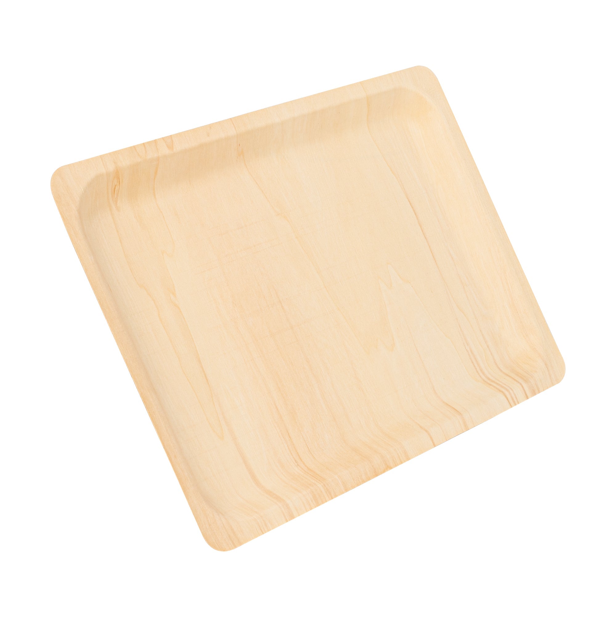 Taipei Rectangle Natural Poplar Plate - 14 1/4'' x 9 3/4'' x 3/4'' - 50 count box